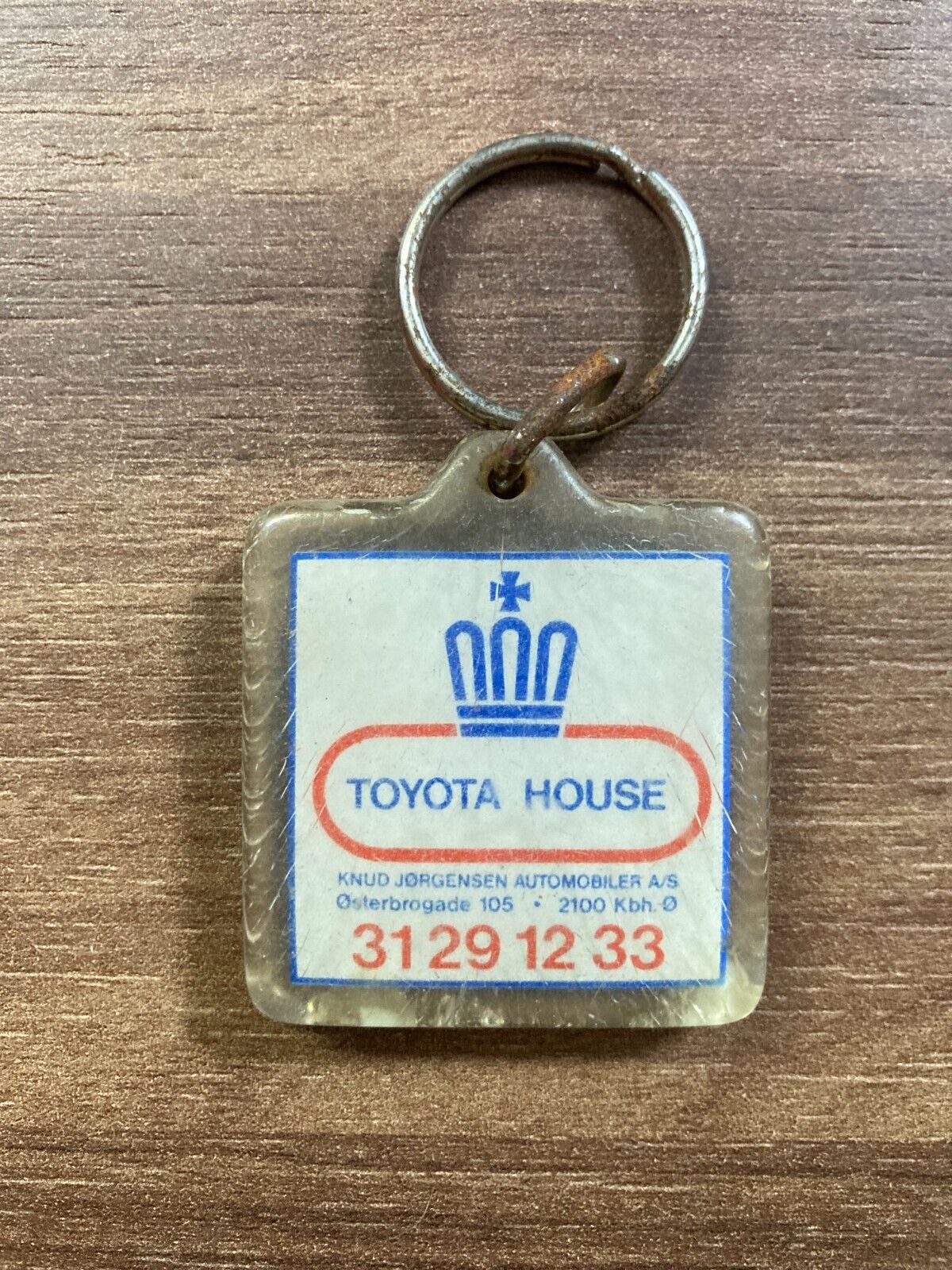 Vintage Toyota Danish Plastic Keychain - Rare 1980s Car Dealership