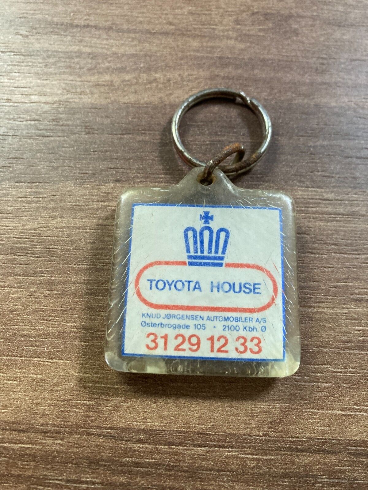 Vintage Toyota Danish Plastic Keychain - Rare 1980s Car Dealership