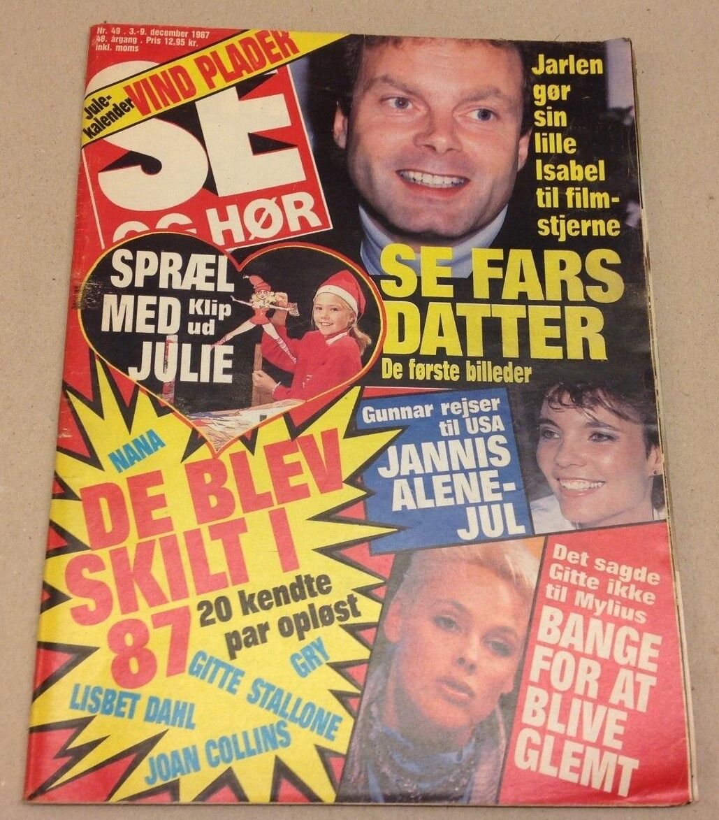 Gitte Nielsen Stallone + Marty Feldman Back Danish Magazine 1987 "Se og Hoer"