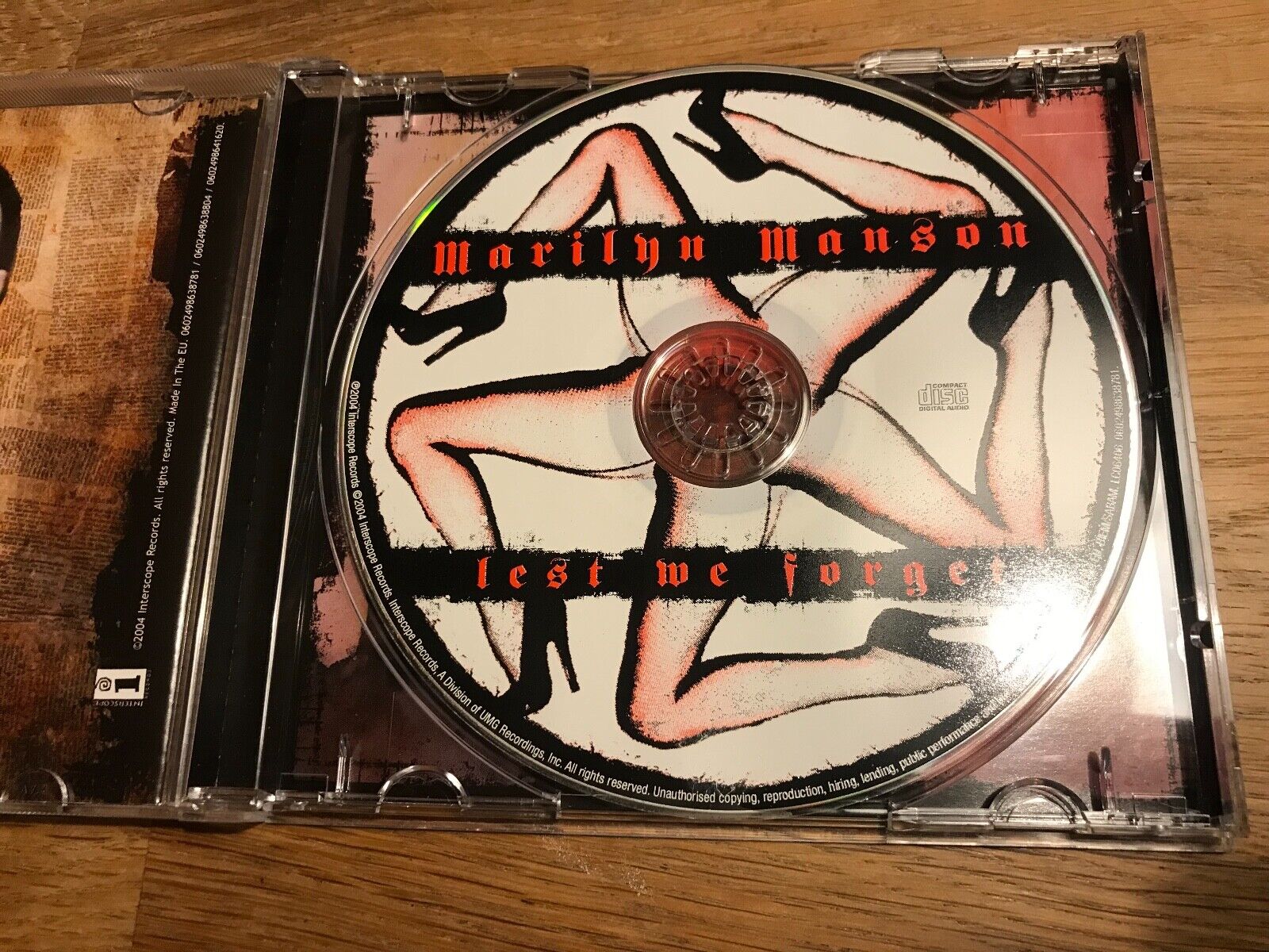 MARILYN MANSON "LEST WE FORGET" 2004 CD 18 TRACK INTERSCOPE RECORDS DEPECHE MOD2