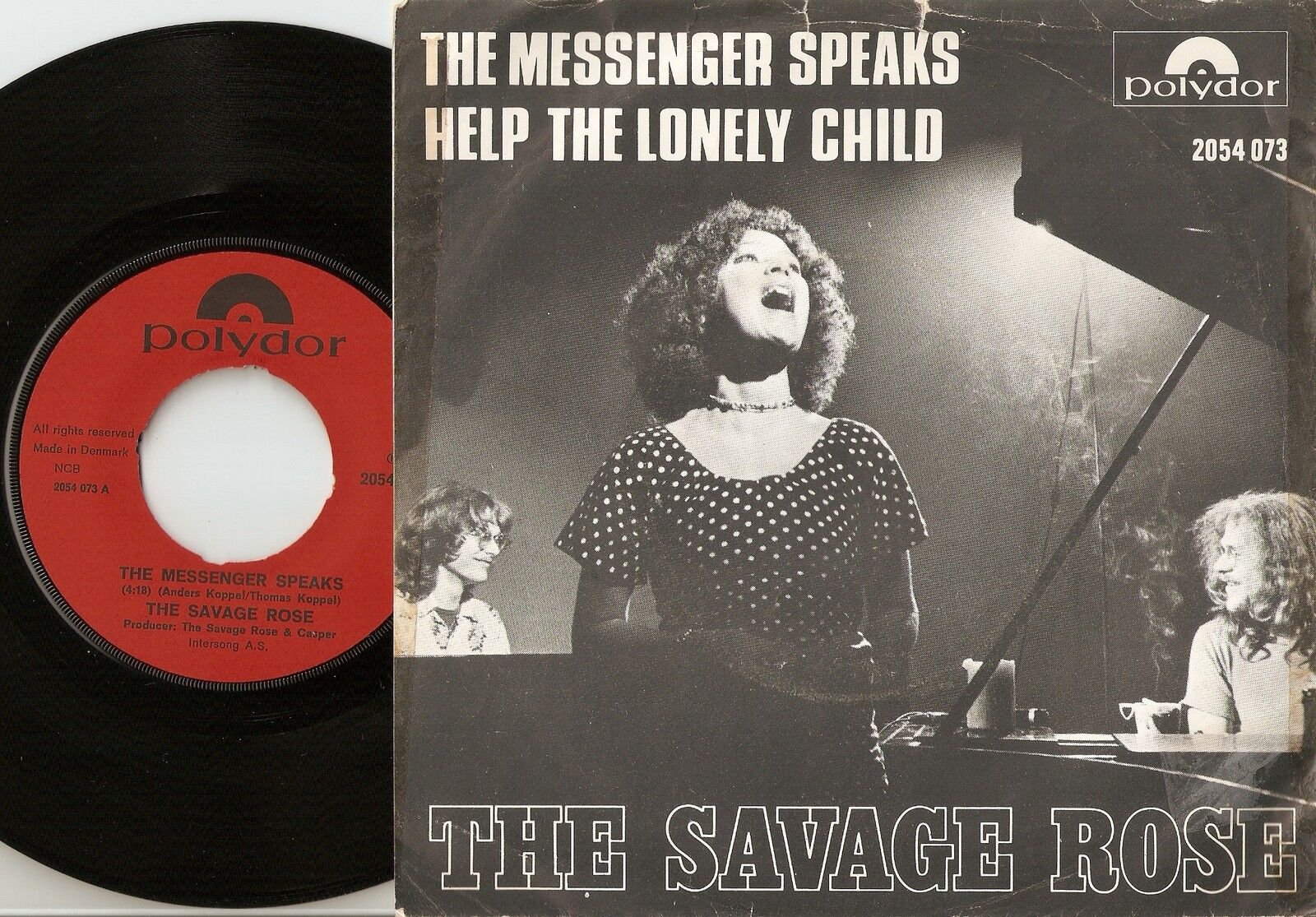 THE SAVAGE ROSE THE MESSENGER SPEAKS DANISH 45+PS 1972 SOUL PSYCH ROCK