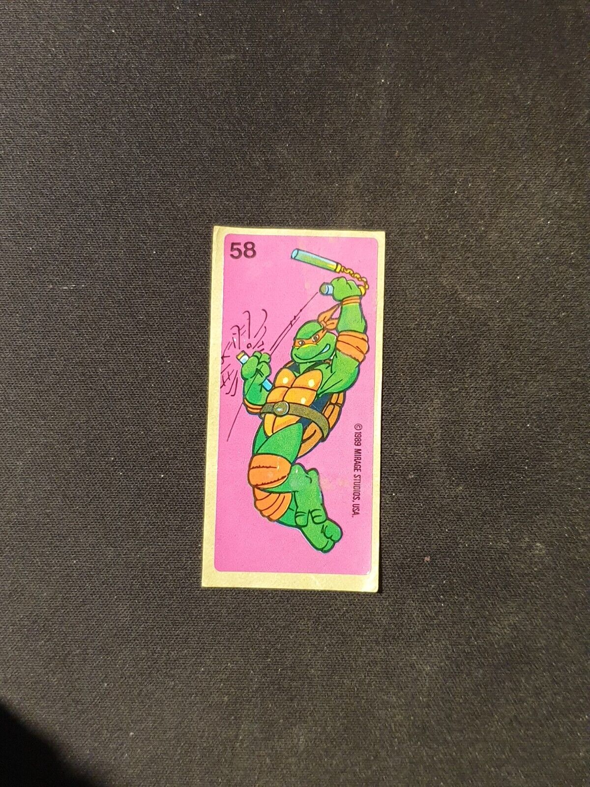 1989 TEENAGE MUTANT NINJA TURTLES Mirage Studios BUBBLE GUM Sticker No 58