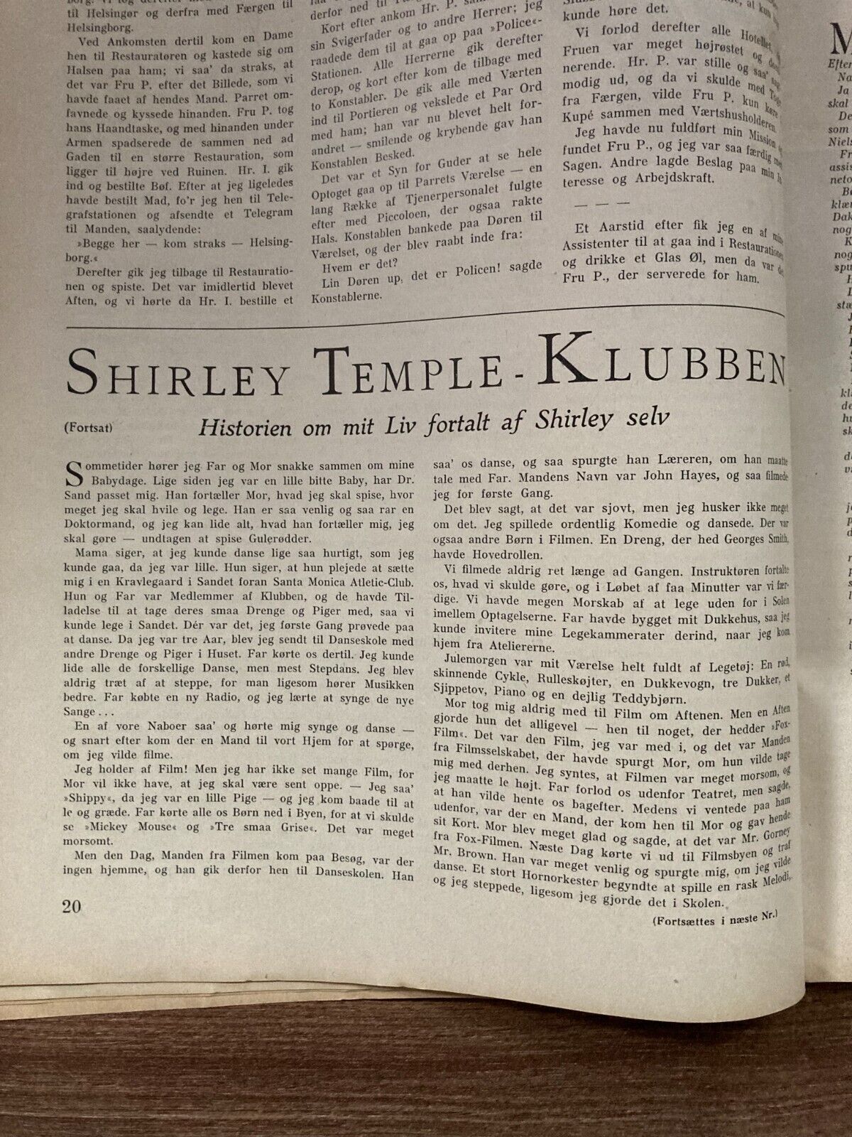 Shirley Temple ULTRA RARE Complete Original Danish Magazine 1936 Ugebladet