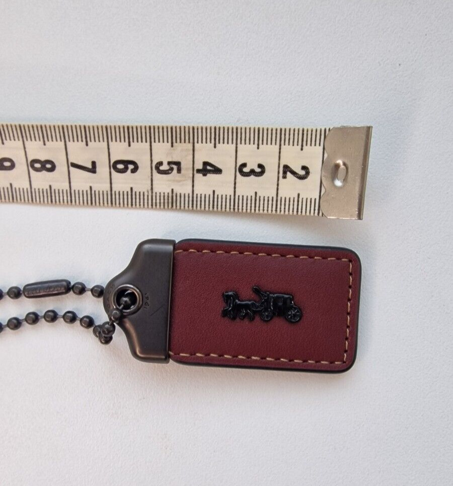 Coach 1941 hangtag Burgundy Oxblood  Horse  Carriage Bag Charm Brown Leather