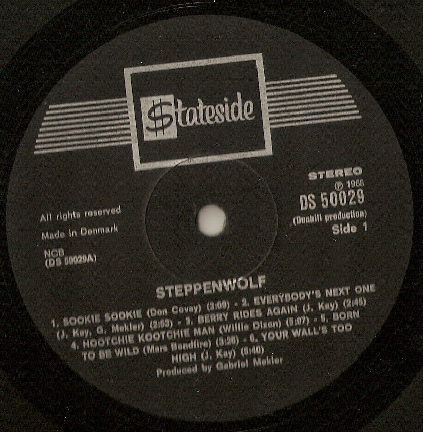 STEPPENWOLF FIRST STATESIDE DUNHILL DANISH LP 1968 MOD FREAKBEAT PSYCH PROG ROCK