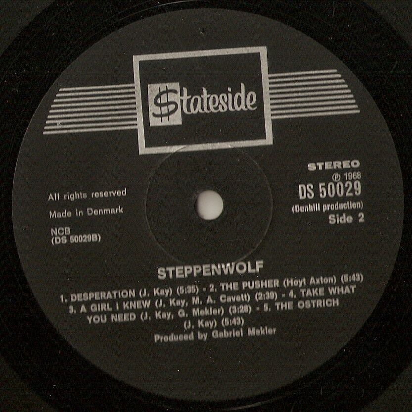 STEPPENWOLF FIRST STATESIDE DUNHILL DANISH LP 1968 MOD FREAKBEAT PSYCH PROG ROCK