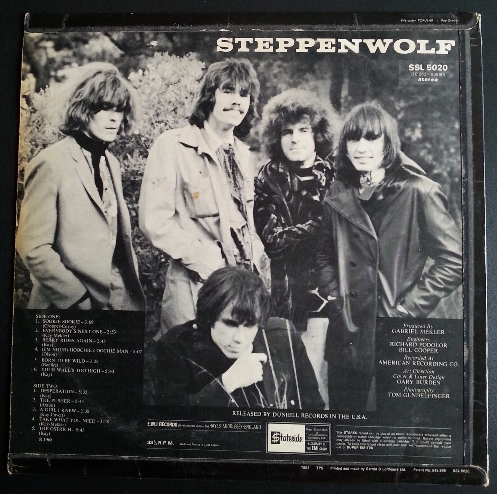 STEPPENWOLF FIRST STATESIDE DUNHILL DANISH LP 1968 MOD FREAKBEAT PSYCH PROG ROCK