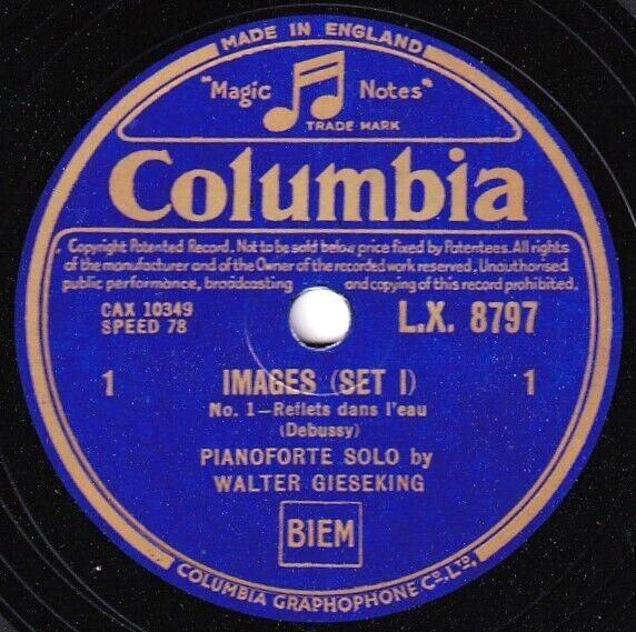 Gieseking Debussy (Images) Col LX 8797-9 (3) NM(-)