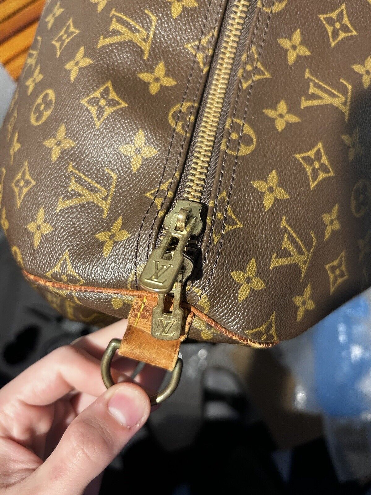 Louis Vuitton Keepall Bag Duffle 55 Brown Canvas