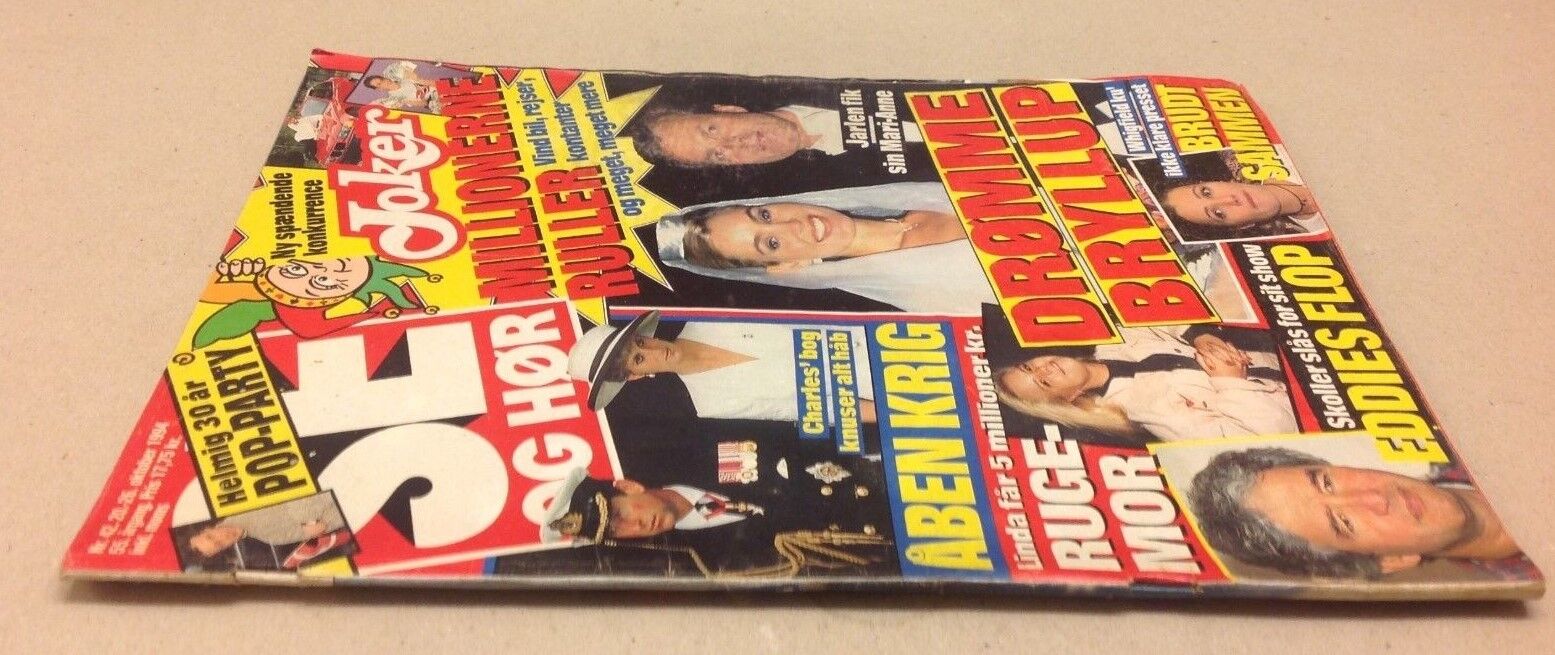 Prince Charles Princess Diana Divorce Vintage Danish Magazine 1994 "Se og Hoer"