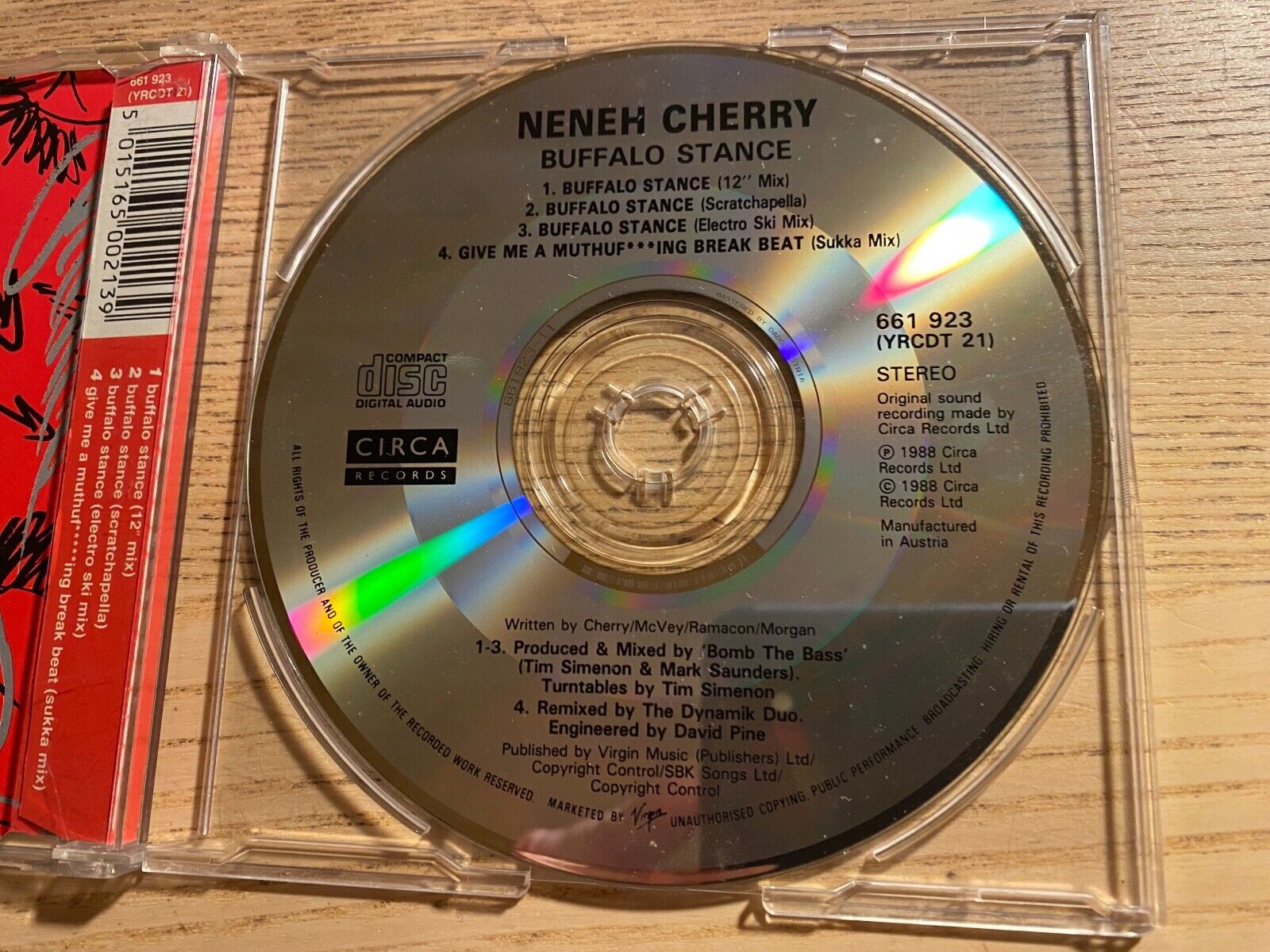 NENEH CHERRY "BUFFALO STANCE" 1989 CD SINGLE CIRCA RECORDS 4 REMIXES AUSTRIA