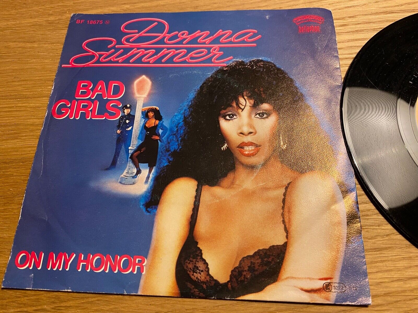 DONNA SUMMER "BAD GIRLS / ON MY HONOR" W GERMAN PRESSED 1979 7 INC VINYL SINGLE