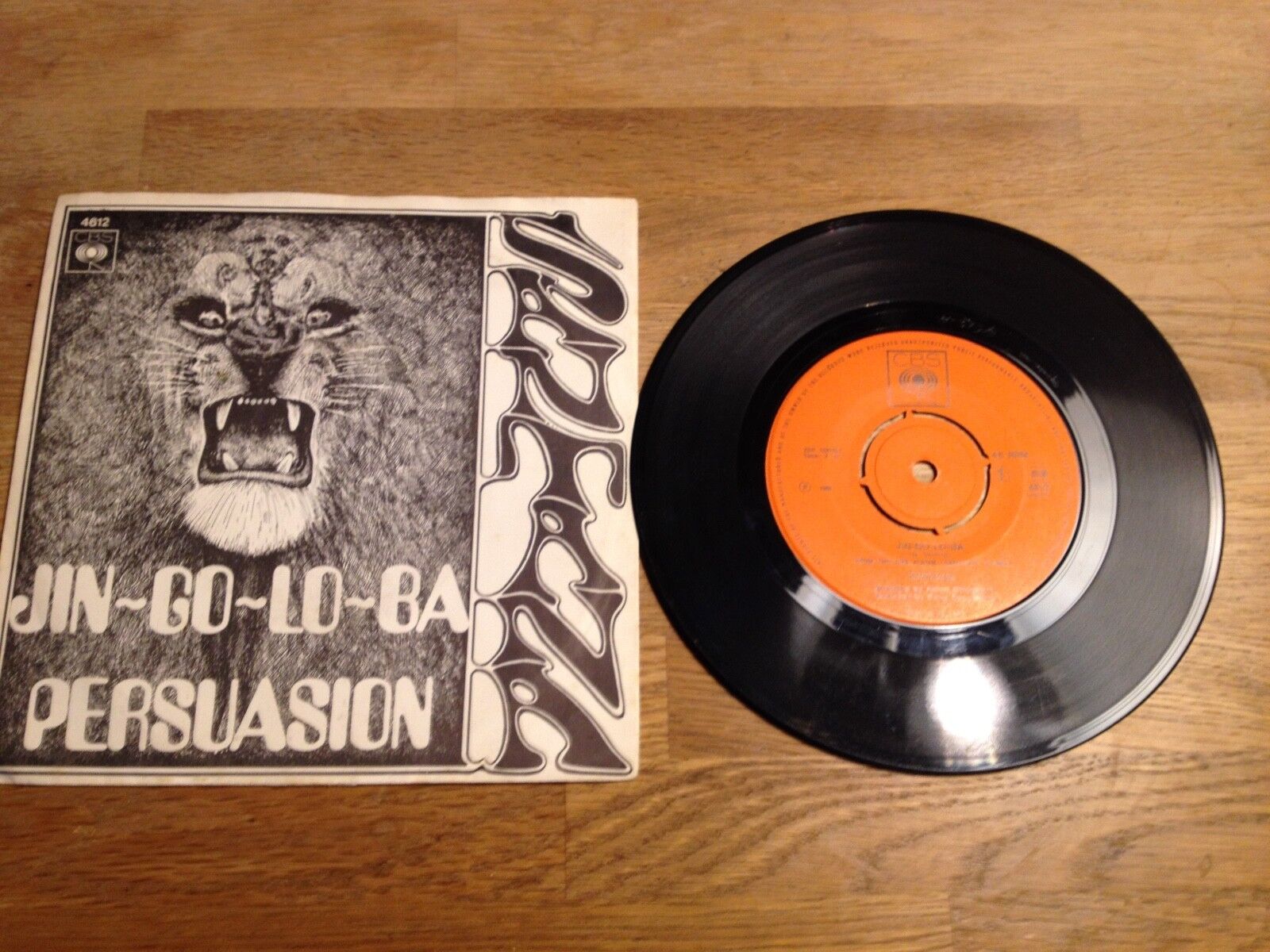 SANTANA "JIN-GO-LO-BA/PERSUASION" 1969 DUTCH VINYL SINGLE BIEM 4612 45 RPM RARE*