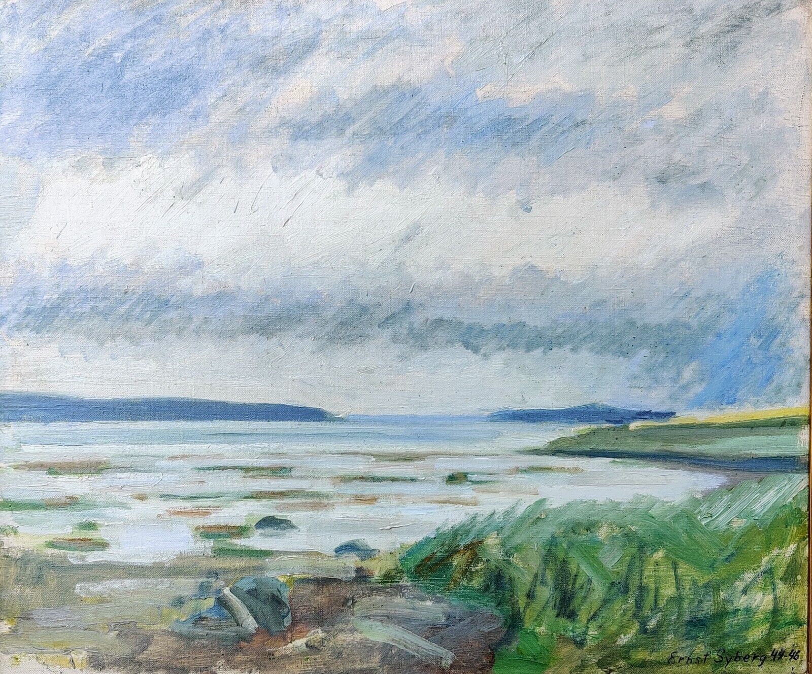 Ernst Syberg (1906-1981): BAY LANDSCAPE original oil painting