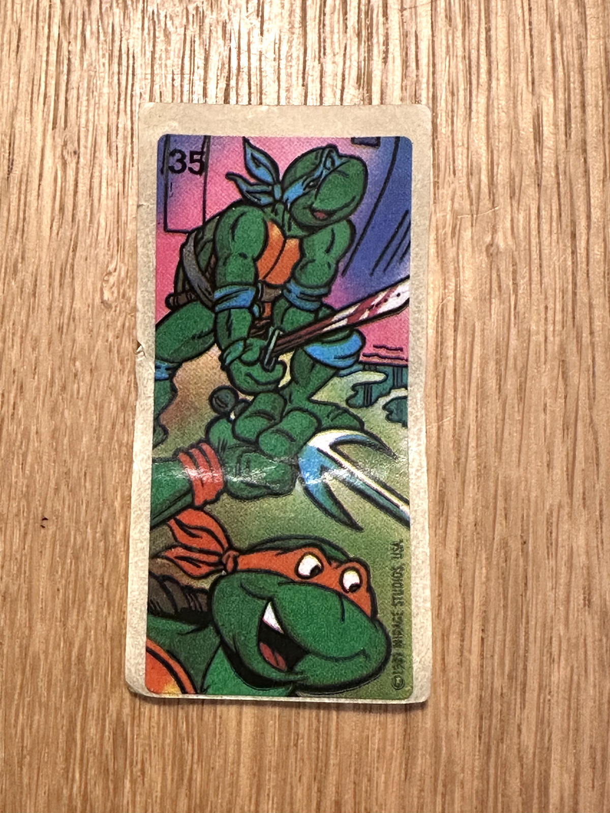 TEENAGE MUTANT NINJA TURTLES 1989 Mirage Studios BUBBLE GUM Sticker No 35