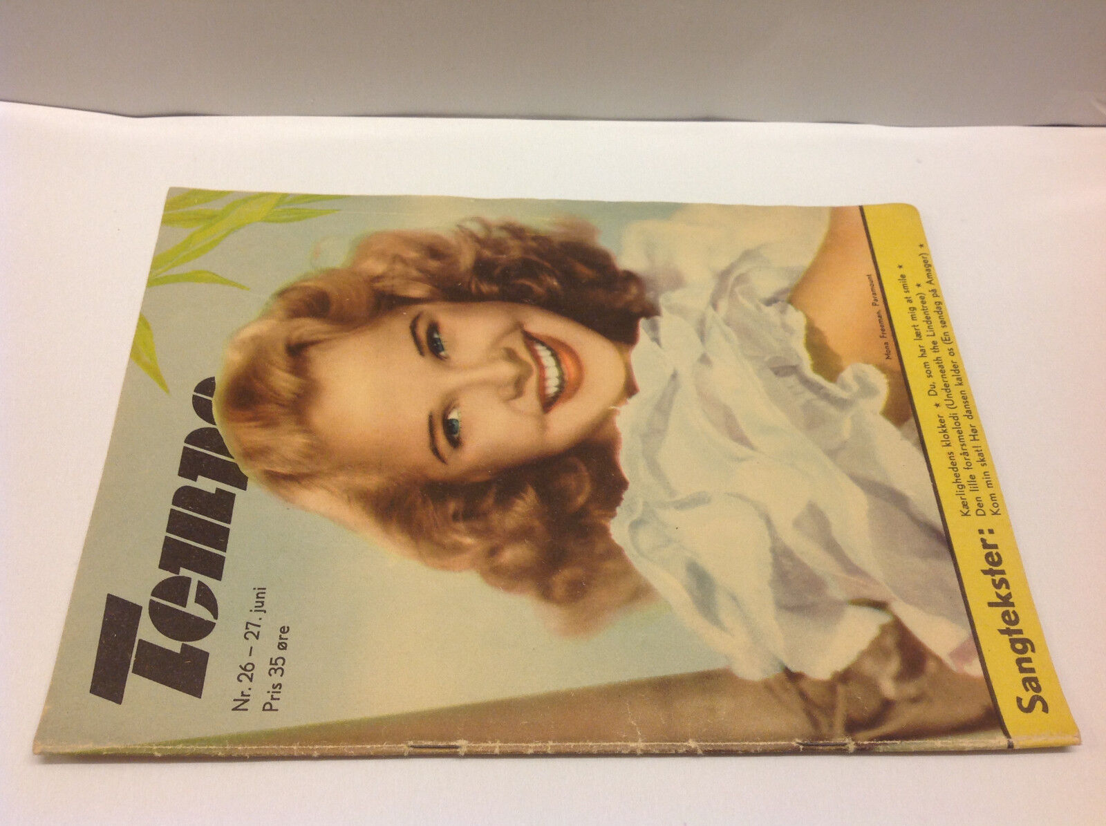 MONA FREEMAN Paramount Front Cover Original Vintage Danish Magazine "Tempo" 1950