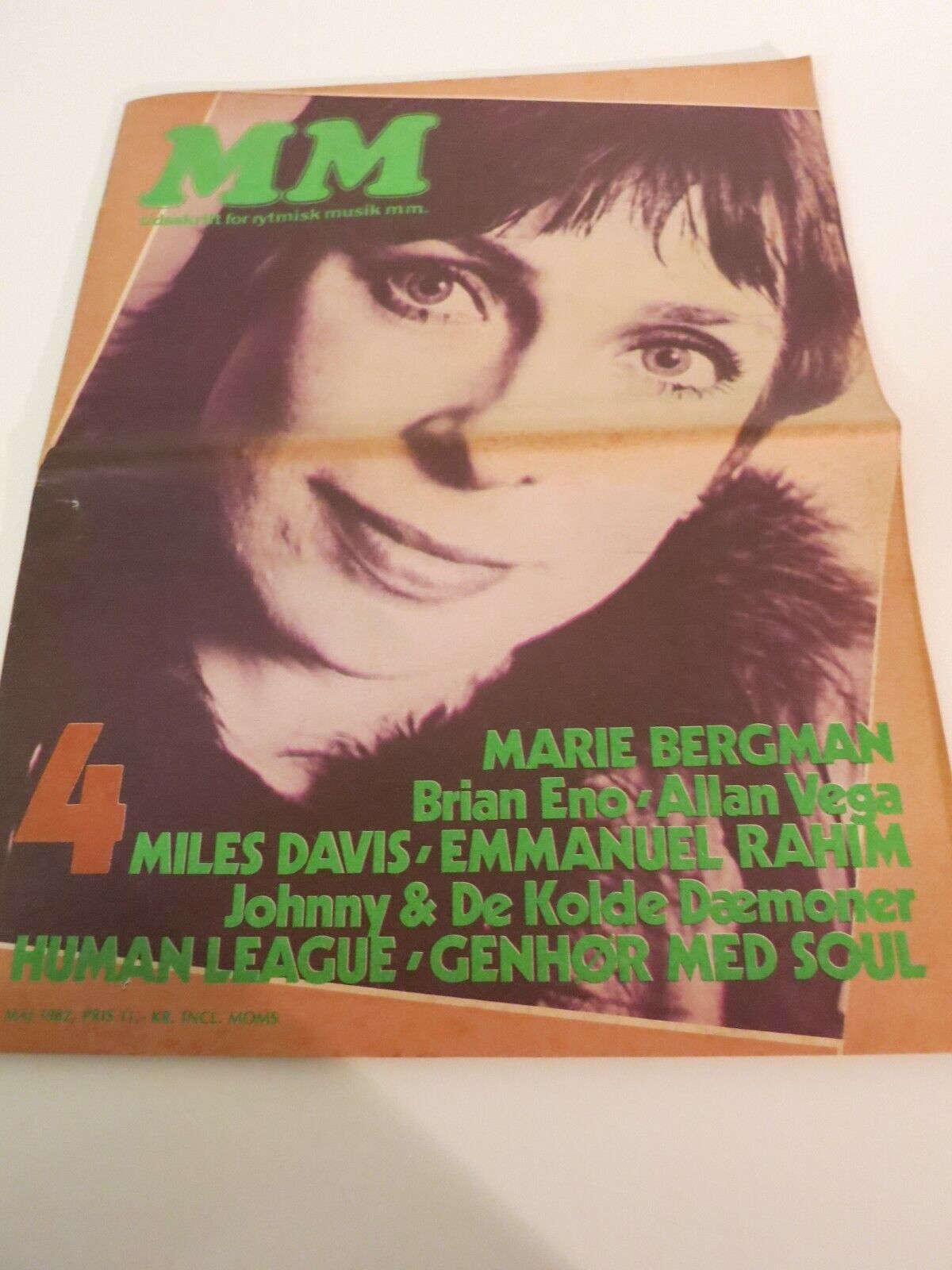 Danish Magazine 1982 MARIE BERGMAN Brian Eno MILES DAVIS Human League Vega NA14