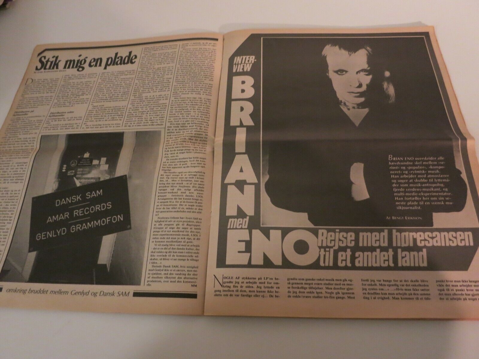 Danish Magazine 1982 MARIE BERGMAN Brian Eno MILES DAVIS Human League Vega NA14