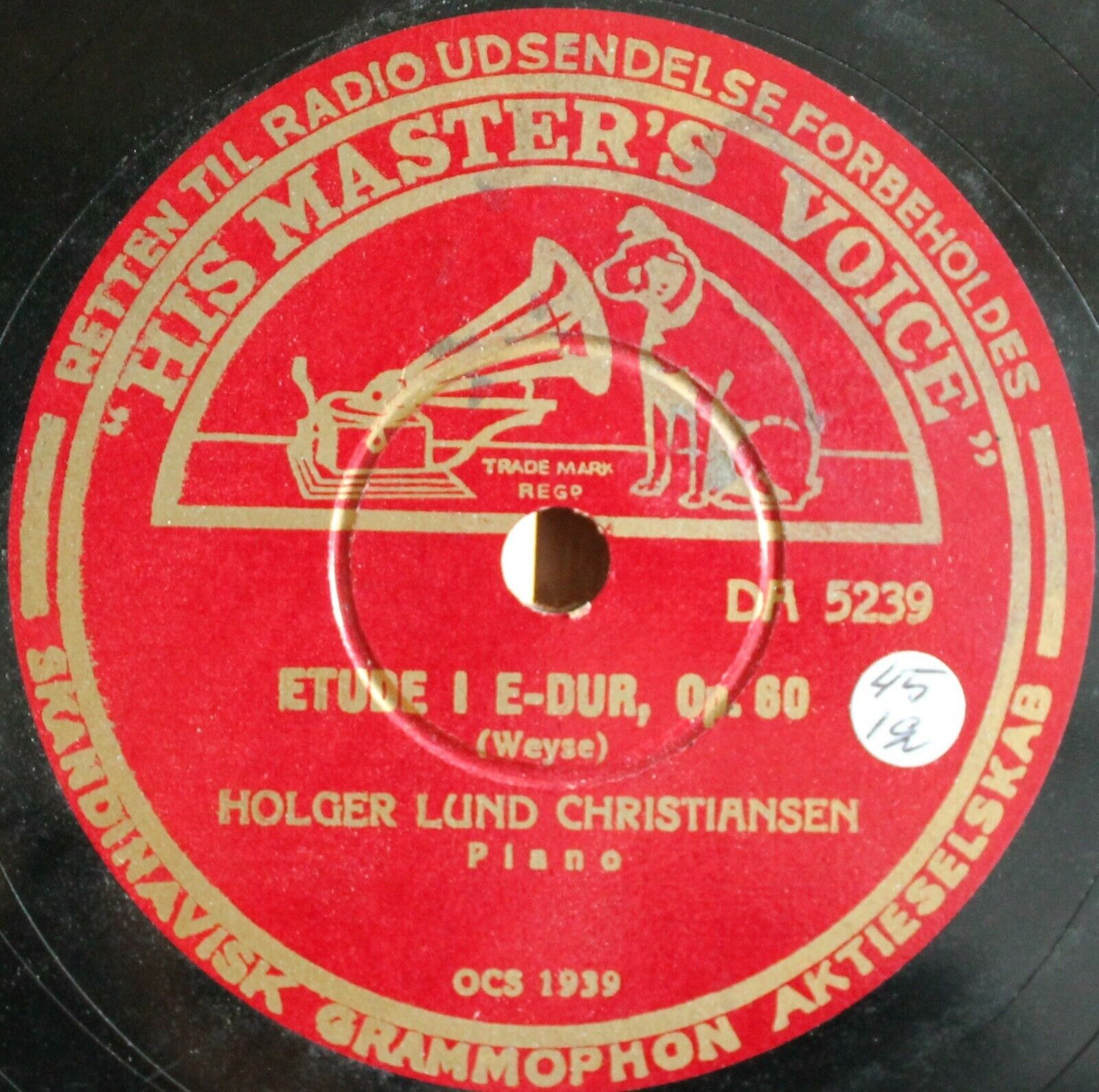 Christiansen Weyse (Piano works) HMV DA 5239-40 (2) NM(-)