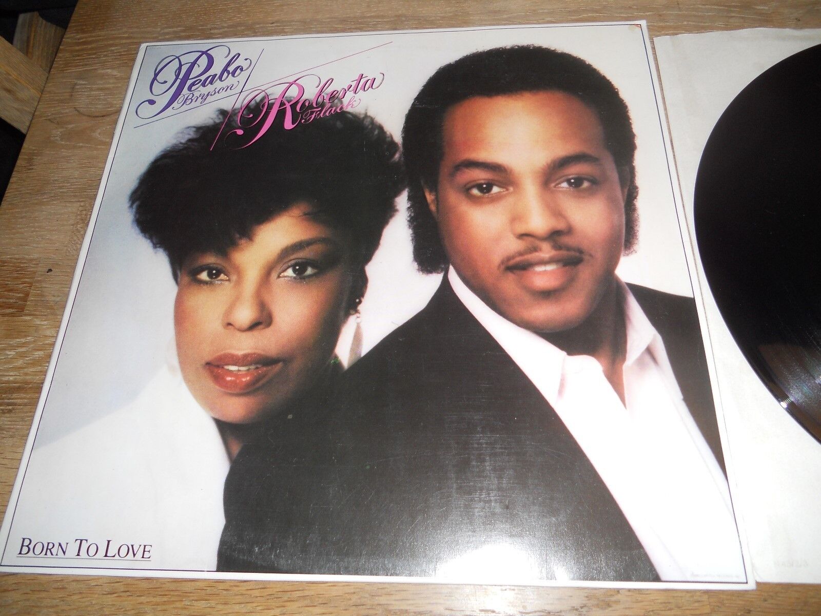 PEABO BRYSON  ROBERTA FLACK BORN TO LOVE 1983 PORTUGESE PRESSING VINYL LP RARE*