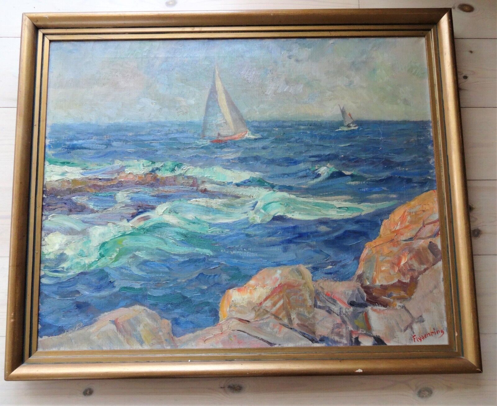 Danish oil painting Bornholm by Hans Flygenring