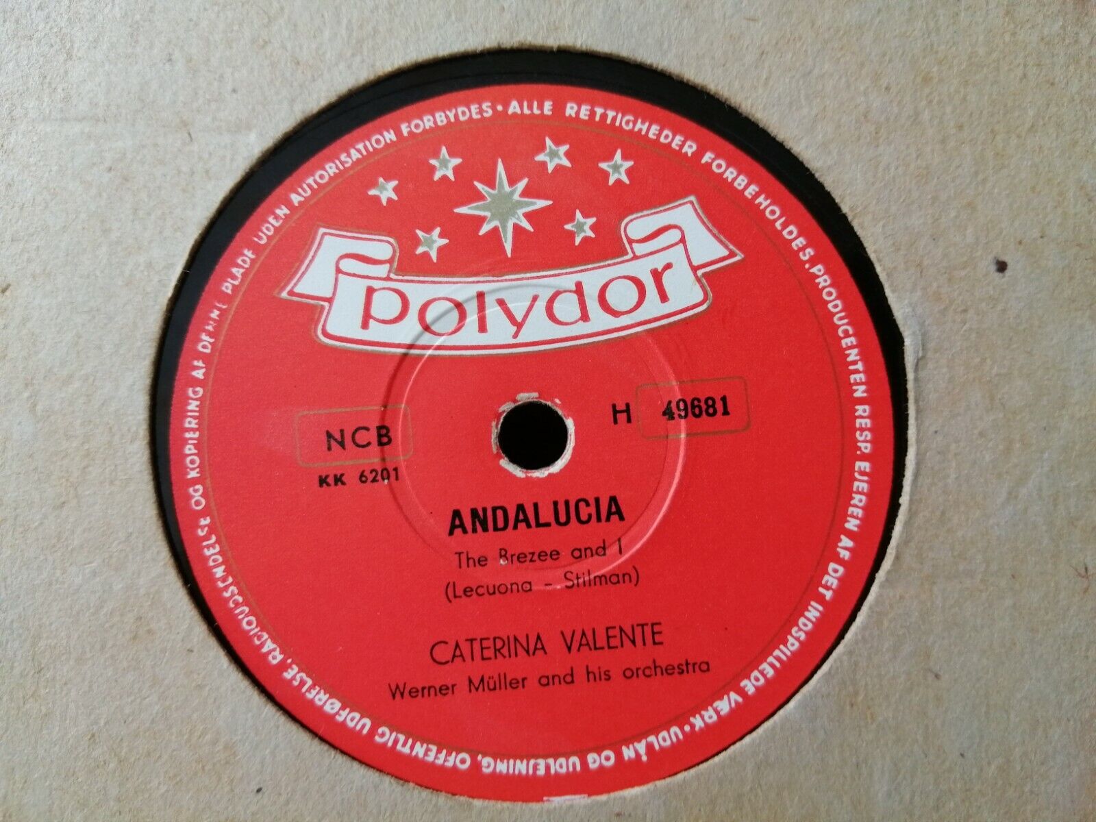 78 rpmCATERINA VALENTEJalousie/ Andalucia Polydor H 49681