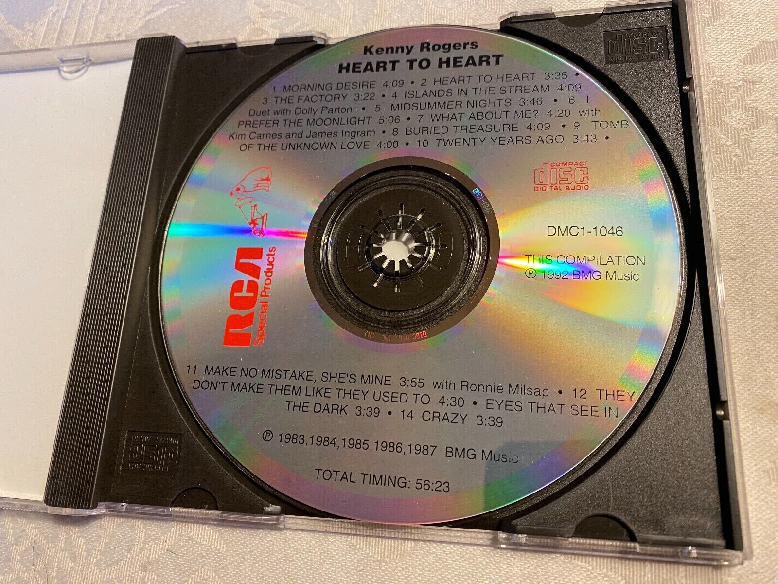 KENNY DOGERS "HEART TO HEART" 1992 CD ALBUM 14 TRACK RCA  BMG RECORDS USA PRESS