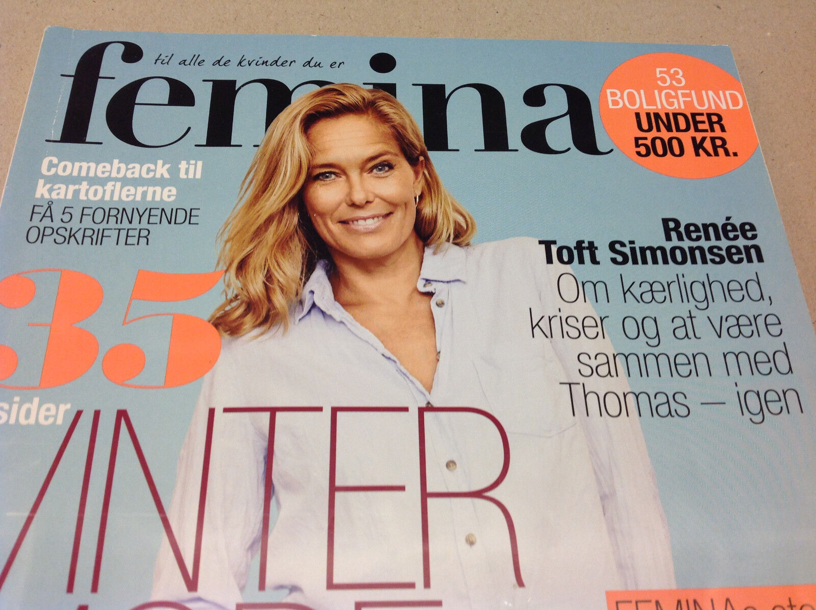 RENÉE TOFT SIMONSEN FORMER SUPERMODEL ON FRONT COVER Danish Magazine Femina 2014