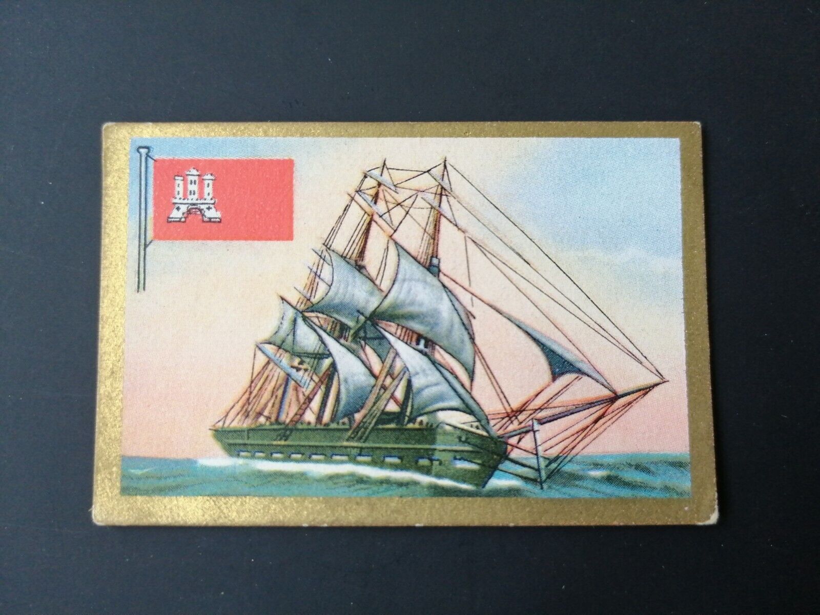 German SABA tobacco ship trading card from 1931-33No 19 "Deutschland" 1847