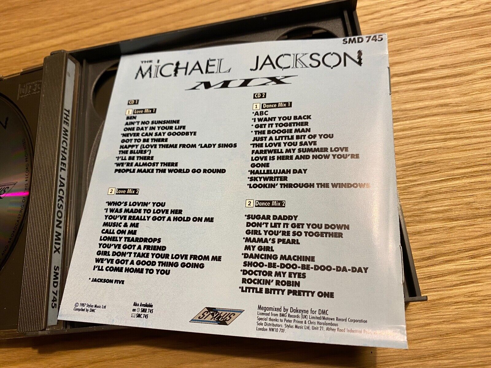 MICHAEL JACKSON "THE MICHAEL JACKSON MIX" 2 X CD ALBUM 1987 STYLUS EDITION DMC**