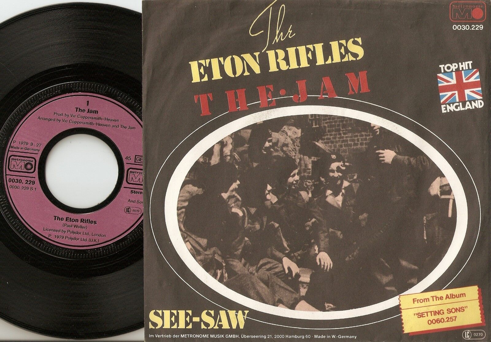 THE JAM ETON RIFLES  SEE-SAW GERMAN 45+PS 1979  MOD REVIVAL PAUL WELLER TSC WHO