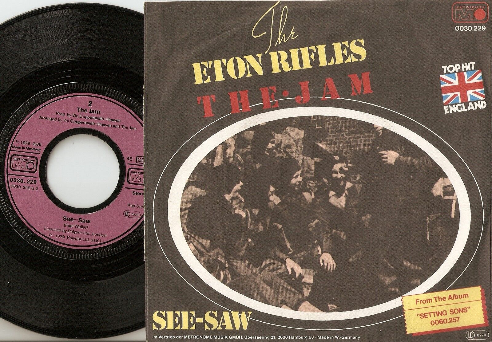 THE JAM ETON RIFLES  SEE-SAW GERMAN 45+PS 1979  MOD REVIVAL PAUL WELLER TSC WHO