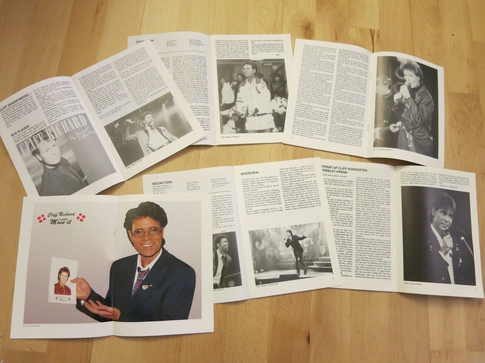 6 x Danish Fan Club Magazines CLIFF RICHARD 1992 Move It CL6