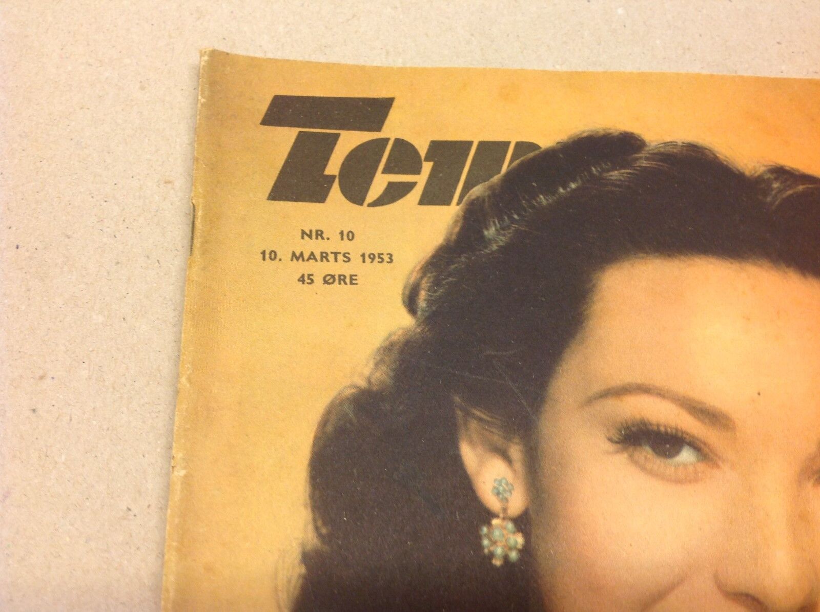 Linda Darnell Fox Film Front Cover Original Vintage Danish Magazine "Tempo" 1953