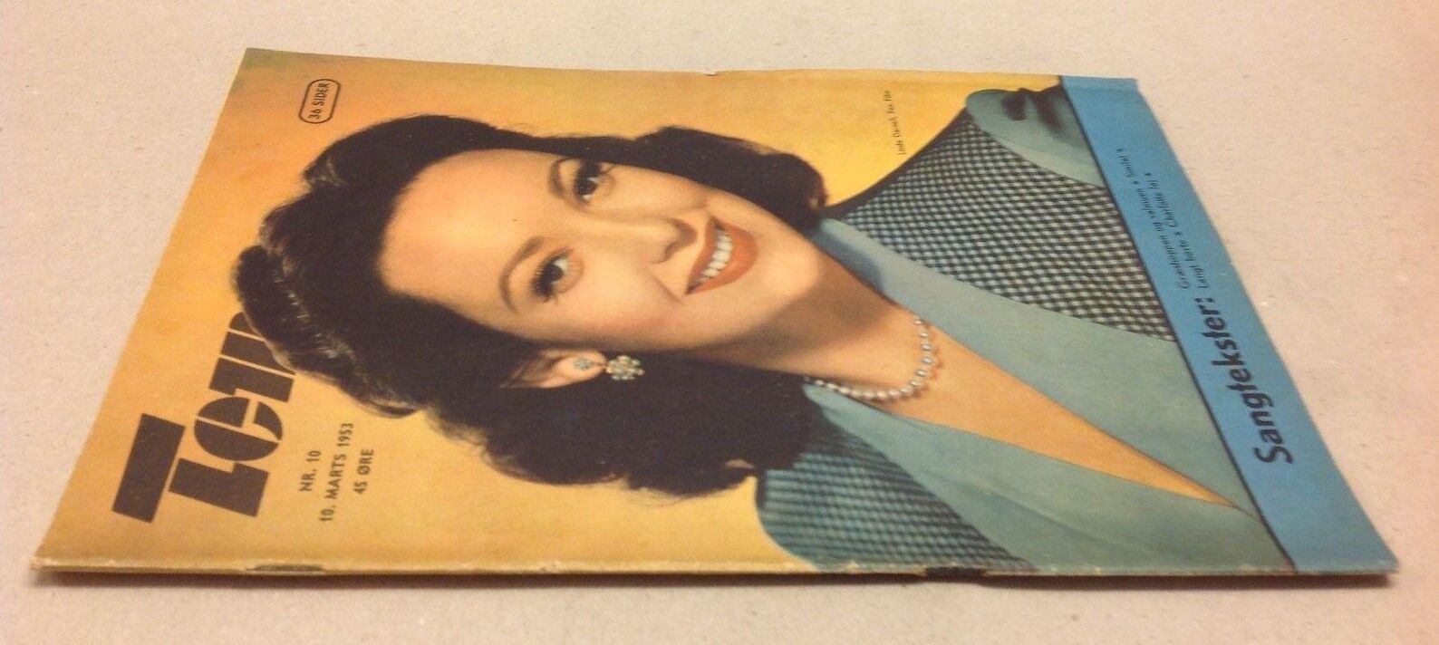 Linda Darnell Fox Film Front Cover Original Vintage Danish Magazine "Tempo" 1953