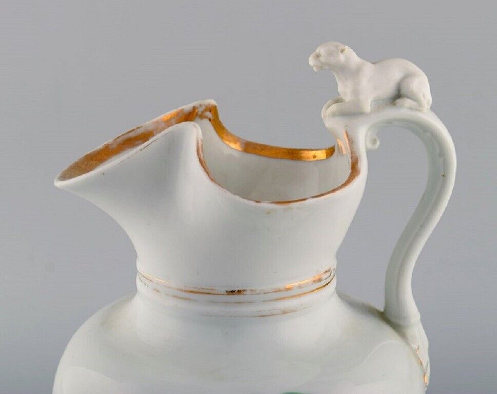 Antique Bing  Grøndahl chocolate jug in porcelain with a lion on the handle