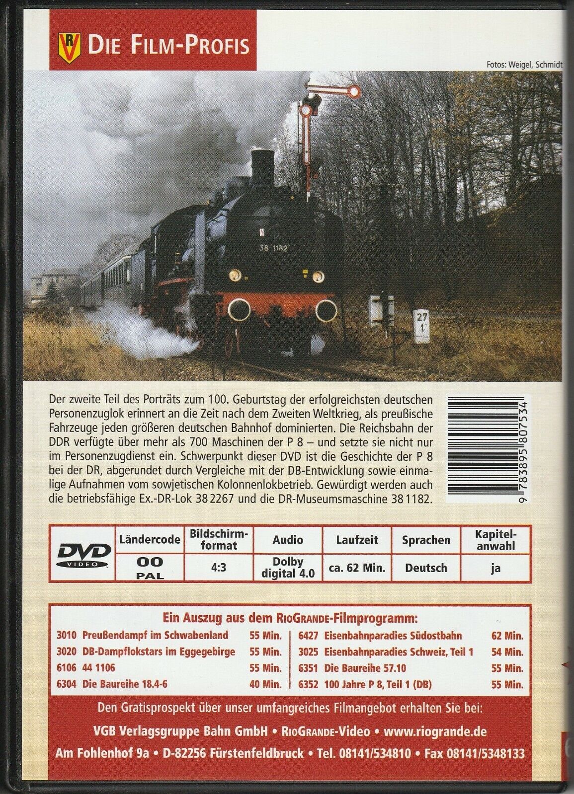 The Stars of the Rail 53: 100 Years P 8 - BR 3810 | Steam Locomotive Railway DVD