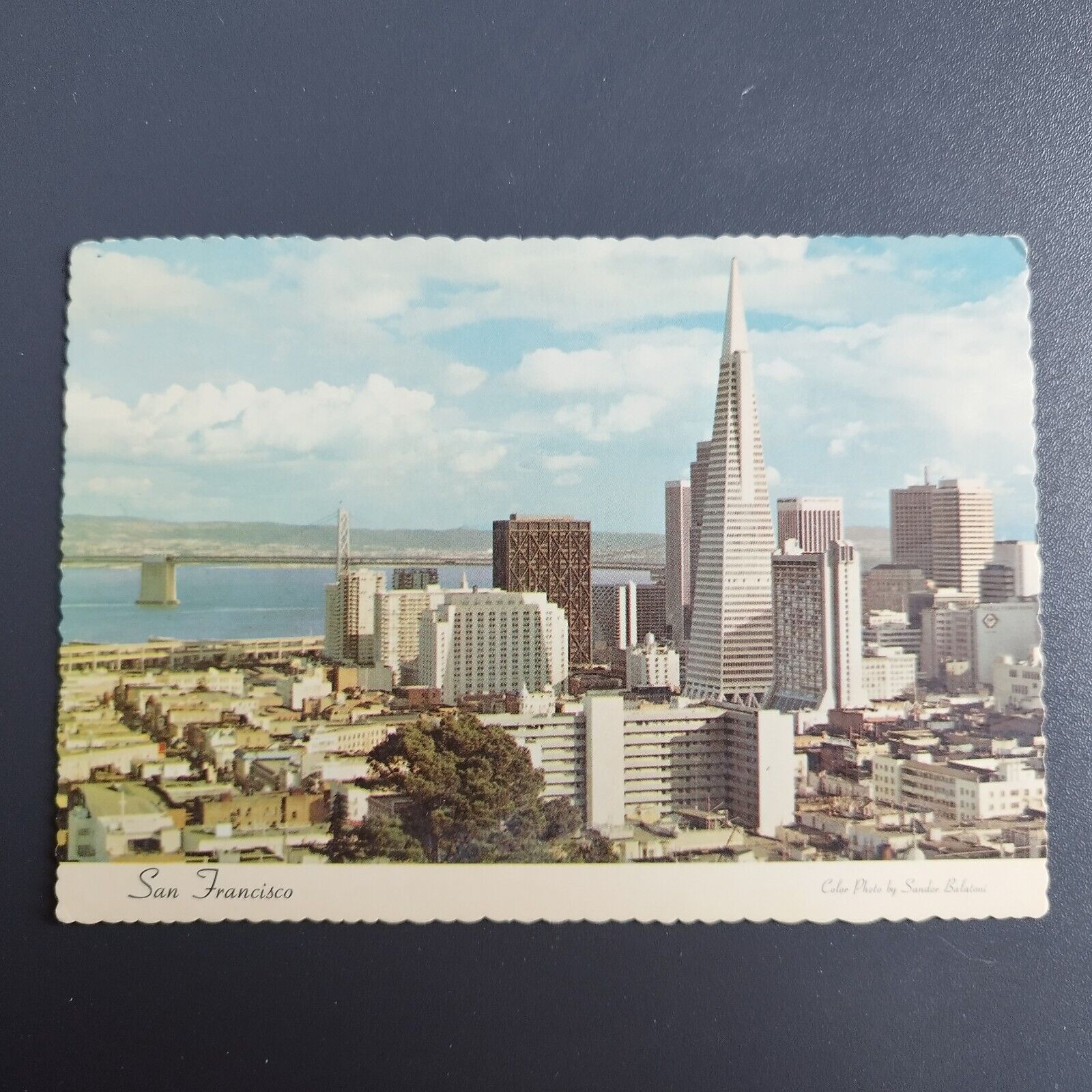 Postcard California San Francisco Downtown viewed from Russian Hill