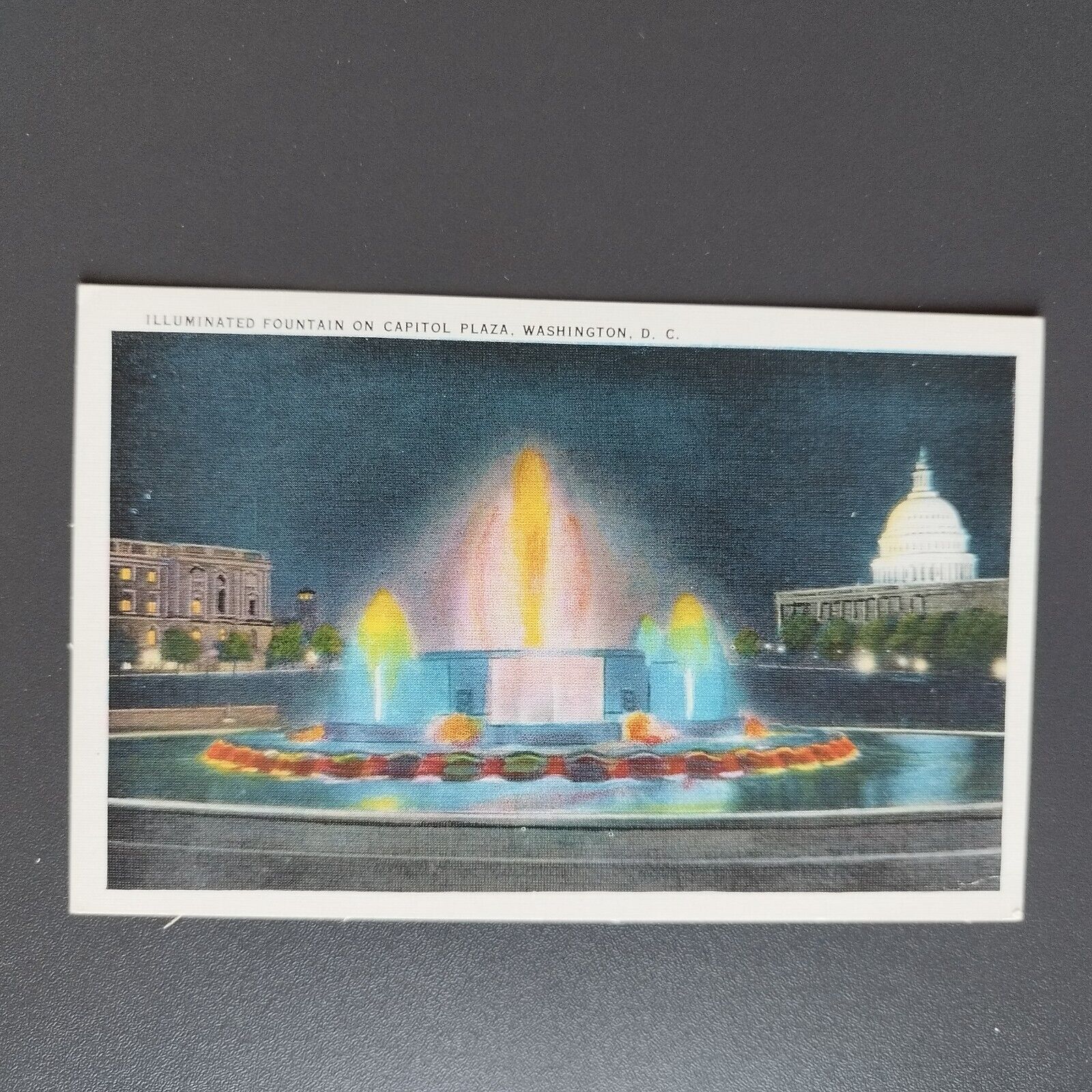 Washington DC  Illuminated Fountain On Capitol Plaza ca 1920