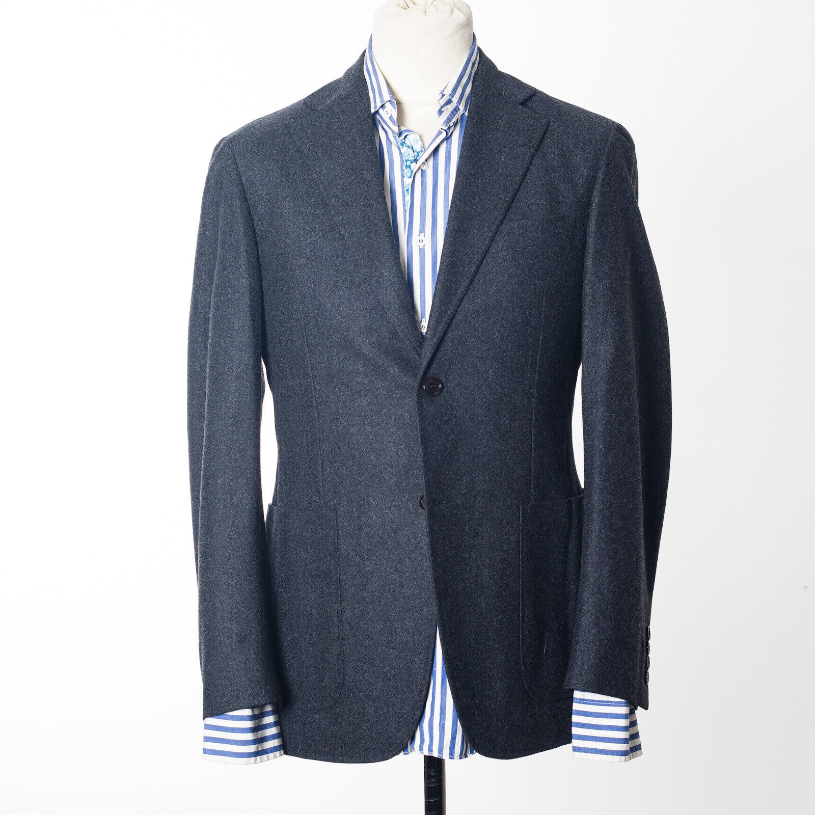 CANALI Kei Gray Wool Flannel Unlined Sport Coat Blazer Italy Made EU48 US38