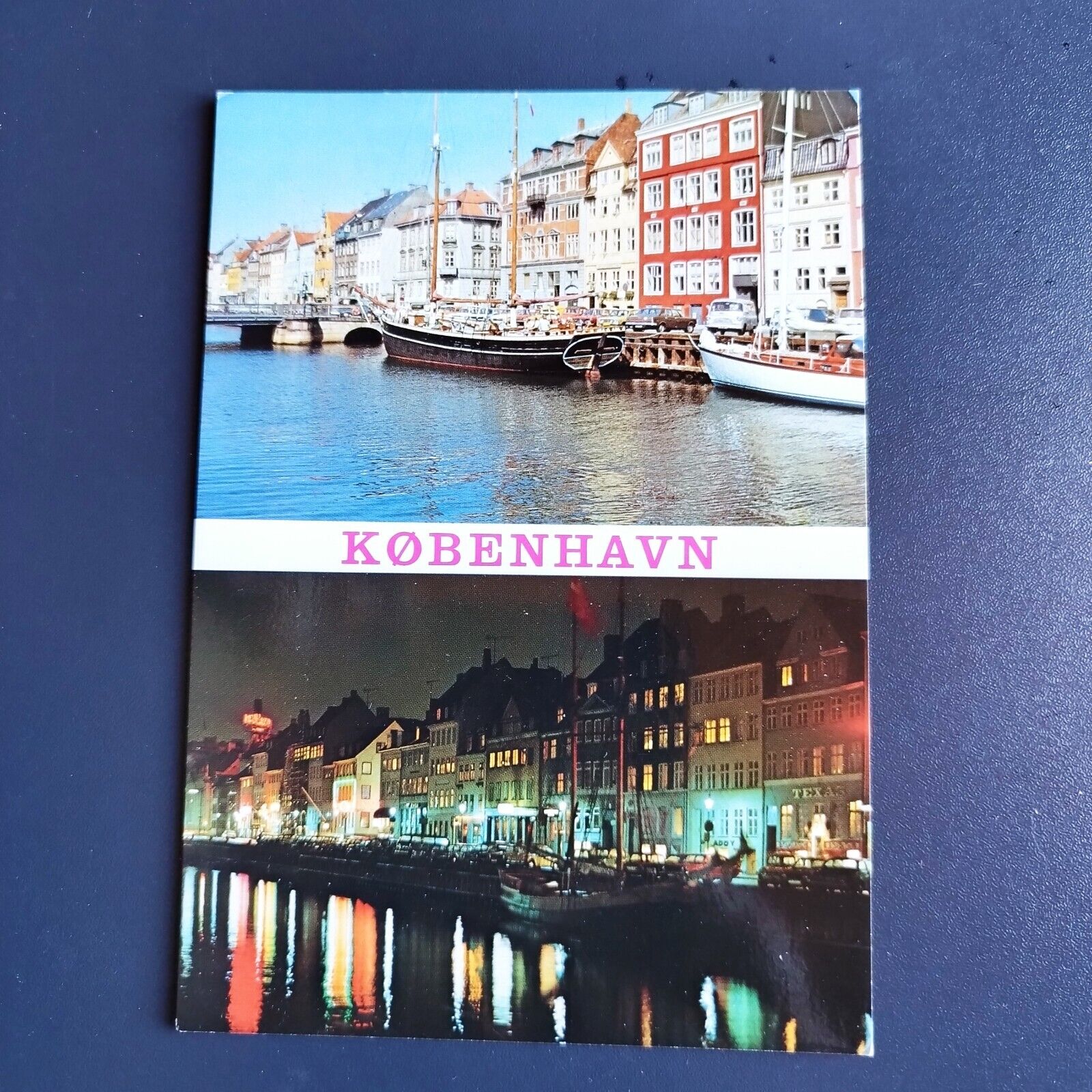 Denmark Copenhagen Nyhavn by day and by night - Unposted 1970s -