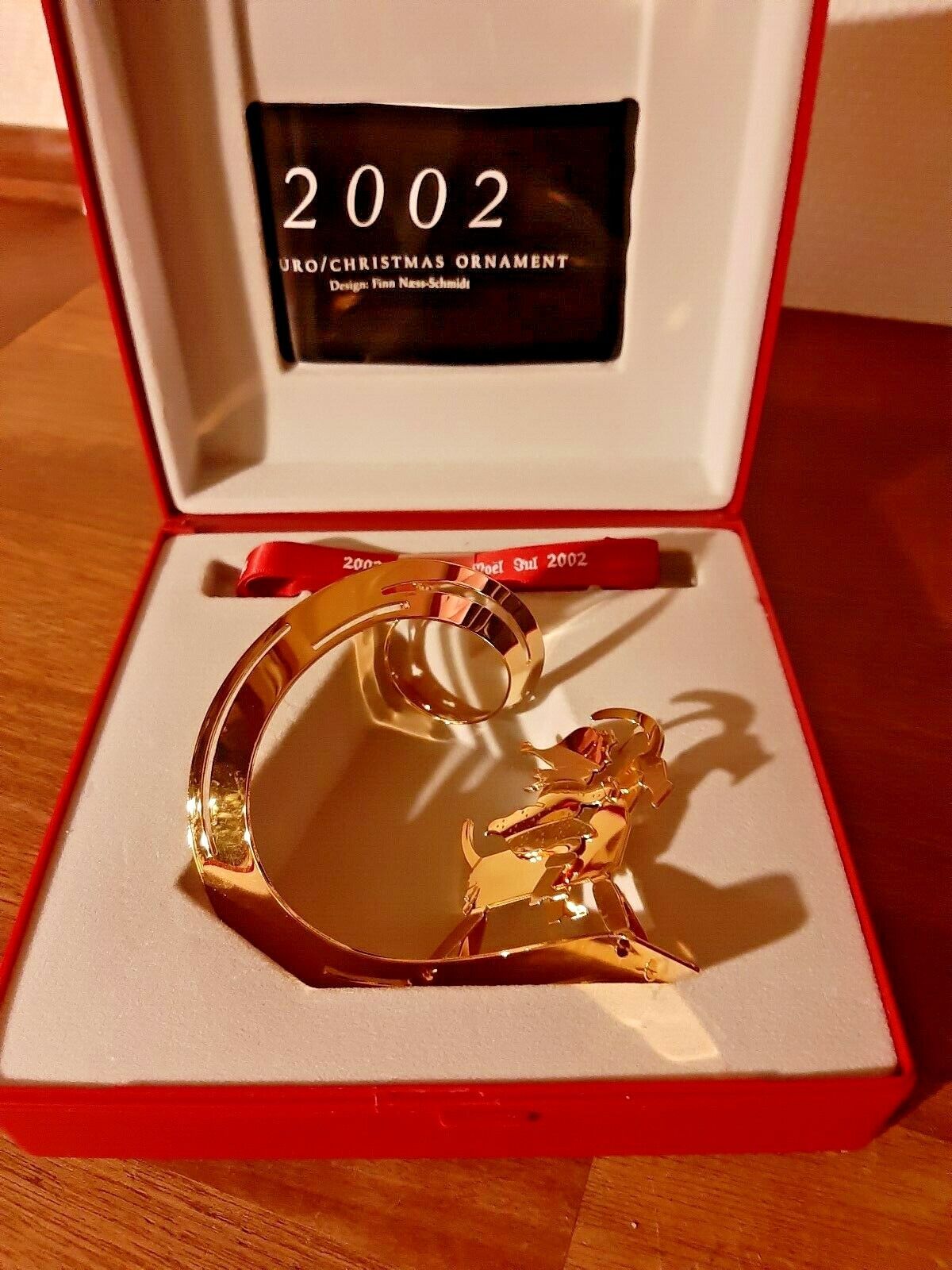 2002 Christmas Bustle CHRISTMAS MOBILE 24 carat gold plated GEORG JENSEN Box