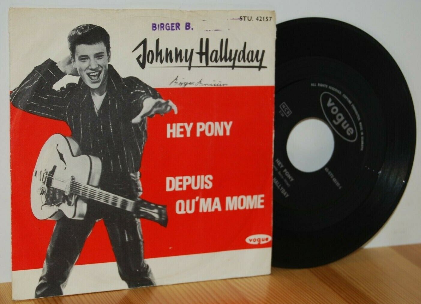 JOHNNY HALLYDAY Hey Pony Danish PS Picture Sleeve 45 7''