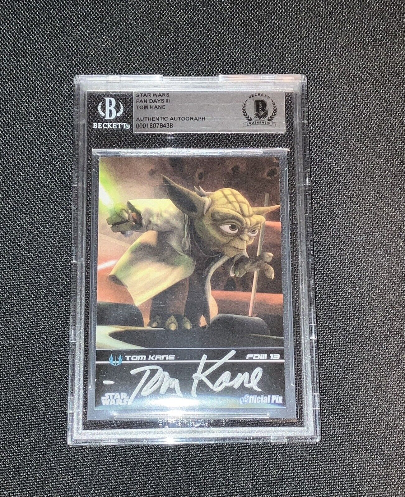 2009 Star Wars Fan Days: Signed Autograph by Tom Kane as Yoda - Beckett COA