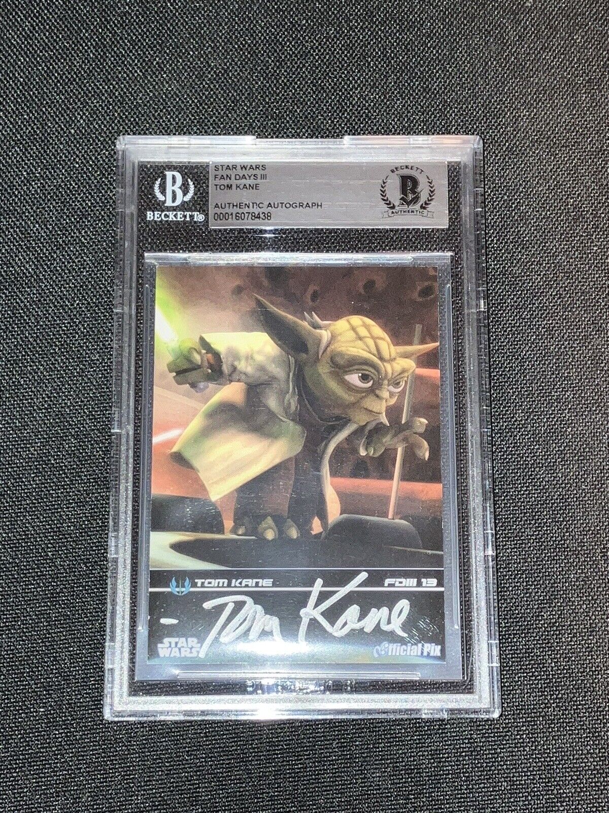 2009 Star Wars Fan Days: Signed Autograph by Tom Kane as Yoda - Beckett COA