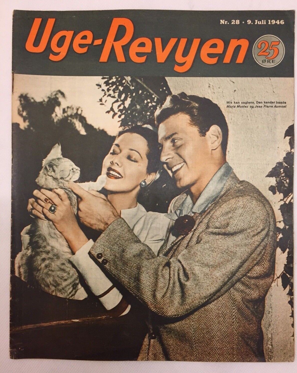 Maria Montez Jean Pierre Aumont Danish Weekly Vintage Magazine Uge-Revyen 1946