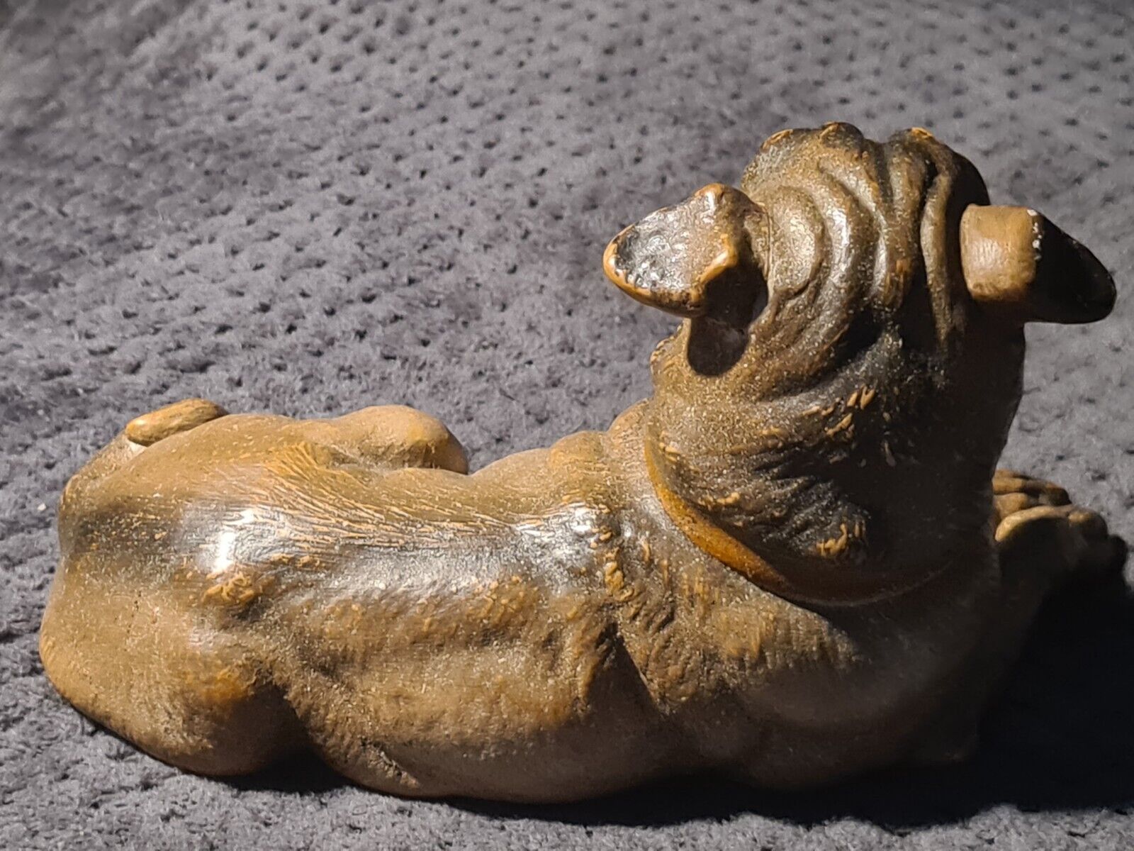 Friedrich Goldschneider terracotta pug 1890 Austria