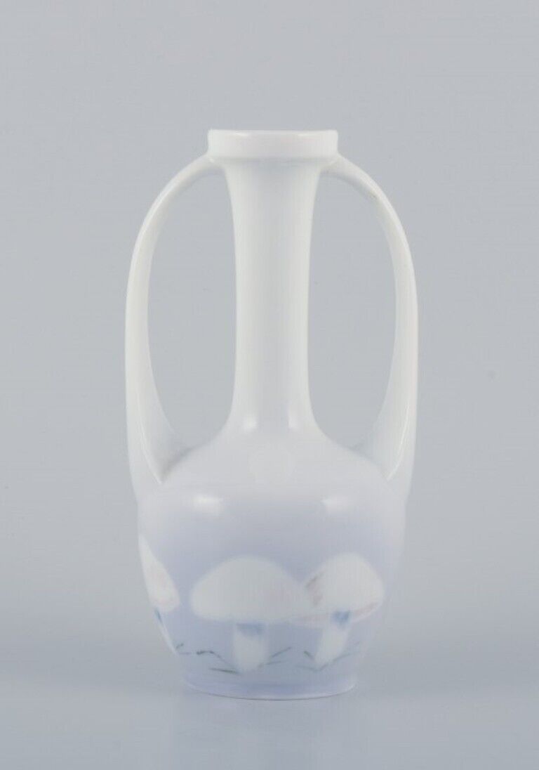 Royal Copenhagen Art Nouveau vase with handles Featuring mushroom motif