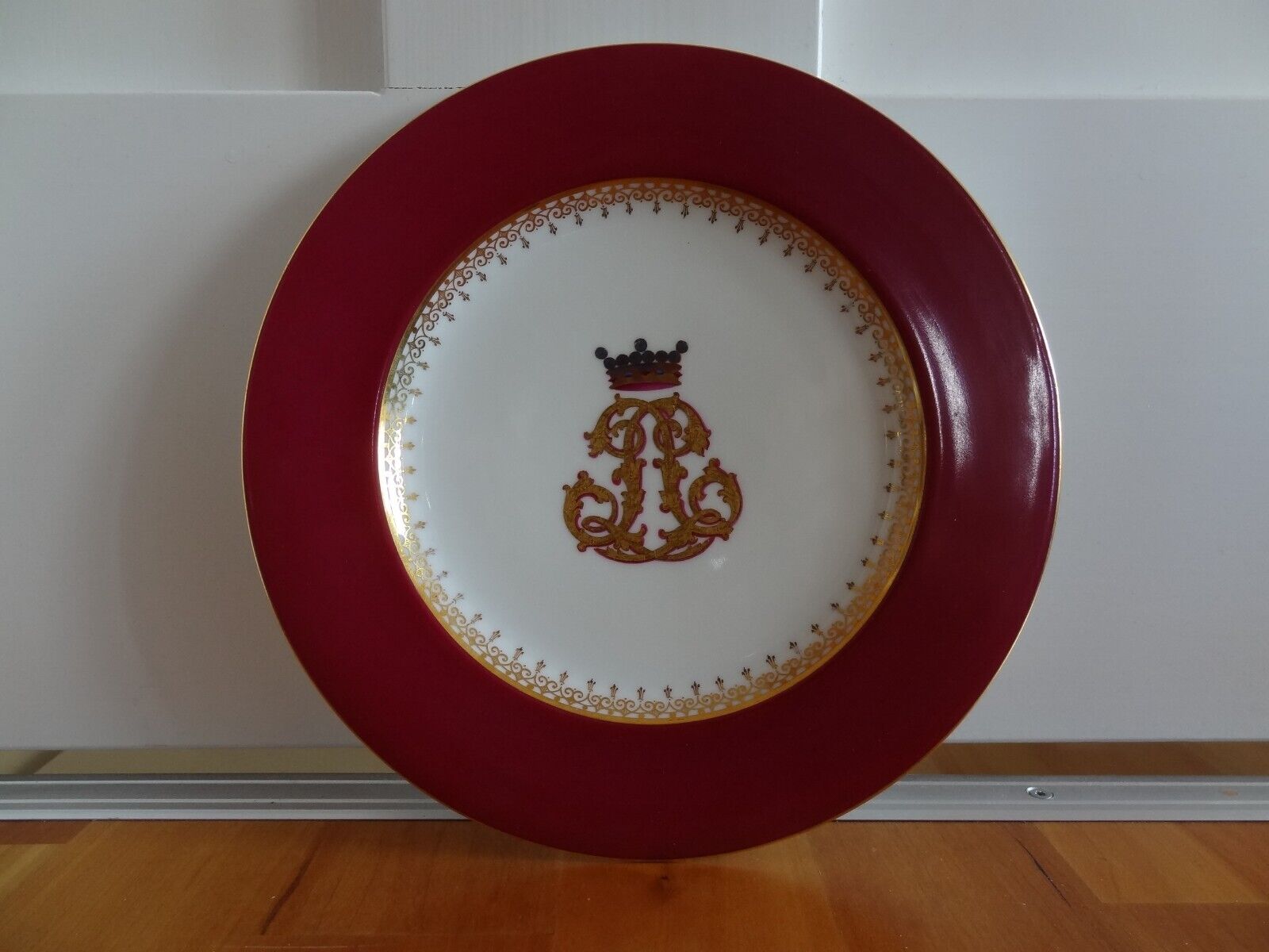 2 plates pirken hammer monogram with crown circa 1900