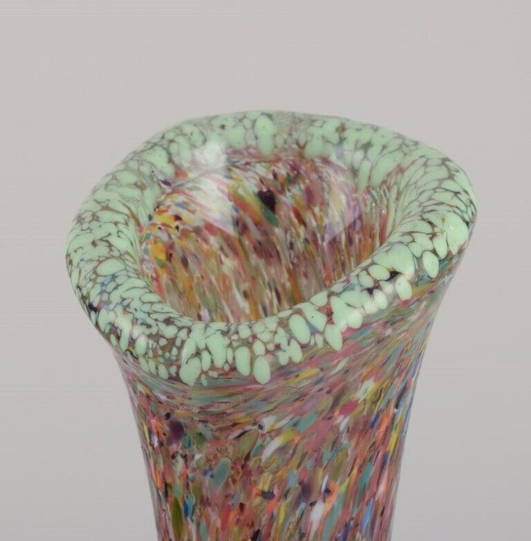 Murano Italy Large slender-necked millefiori art glass vase 1960/70s